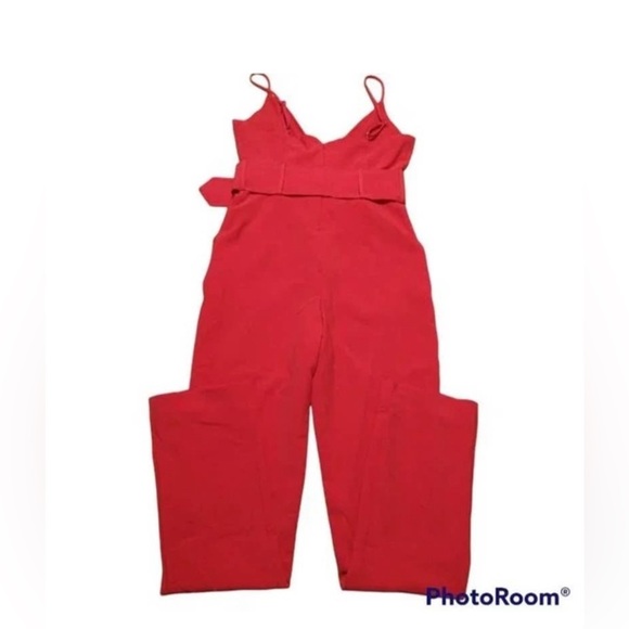NBD Red Jumpsuit size XXS with adjustable straps and pockets - Picture 4 of 7
